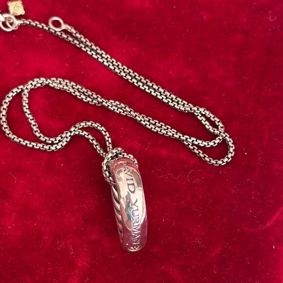 David Yurman Heart Necklace with 18K Gold Accents in Sterling Silver - Picture 6 of 13